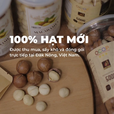 Hạt Macca Organic Lâm Đồng Loại 1 Nứt Vỏ Sấy Rang 500g Ăn Liền và Quà Tặng 4