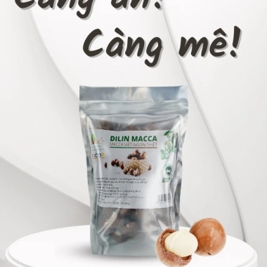 Hạt Macca Sạch Lâm Đồng DiLin 500g Sấy Nứt Vỏ Giòn Béo, Tự Nhiên 100%, Giá 119k