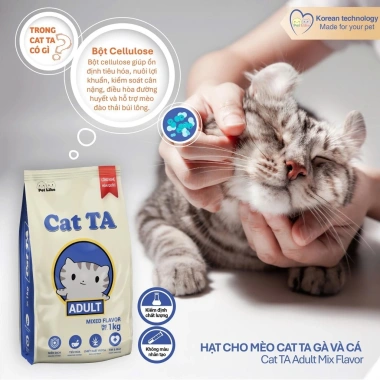 Hạt Mèo Cat TA 4.5kg Vị Gà Tây & Cá Ngừ - Lông Óng Mượt, Hạn Rụng, Giá 222.000đ