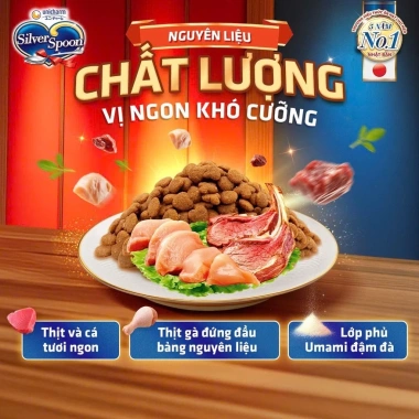 Hạt mèo Silver Spoon 1kg vị gà cá ngừ, giảm nôn trớ, dễ tiêu hoá - Bếp Cưng 145k 4