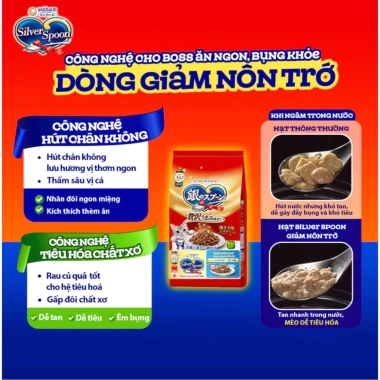 Hạt mèo Silver Spoon 1kg vị gà cá ngừ, giảm nôn trớ, dễ tiêu hoá - Bếp Cưng 145k 8