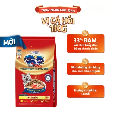 Hạt mèo Silver Spoon 1kg vị gà cá ngừ, giảm nôn trớ, dễ tiêu hoá - Bếp Cưng 145k 10