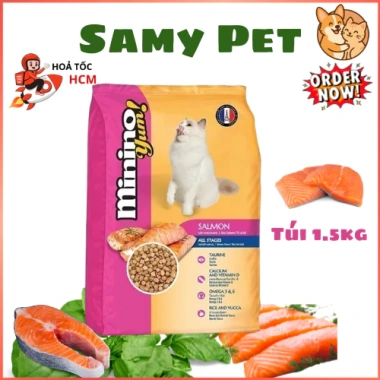 Hạt MININO Cá Hồi 1.5kg Dinh Dưỡng Toàn Diện Cho Mèo Mọi Lứa Tuổi - Giá Ưu Đãi 140k