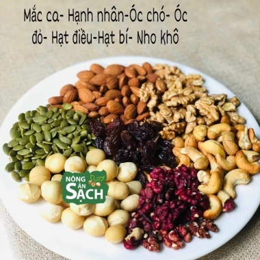 Hạt mix dinh dưỡng 7 loại Macca óc chó hạnh nhân hạt điều bí xanh nho khô 500g Giá 249.000đ 6