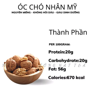 Hạt óc chó Nhân Mỹ 500gr loại 1 cao cấp, không vỏ nguyên vị - giá xưởng 120k (giá gốc 151.200) 4