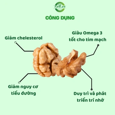 Hạt óc chó nhập khẩu tách vỏ - Óc chó vàng béo giòn tự nhiên, không chất bảo quản | Nông sản Tâm An - Giá 79.000đ 4