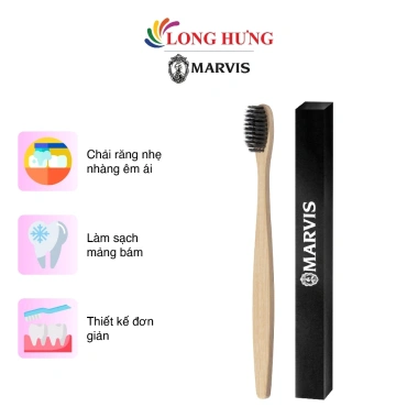 HB GIFT Bàn chải tay Marvis cán gỗ - Thiết kế sang trọng, làm sạch răng, giá 29.000₫