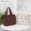 HB Túi xách vải nhung in hình hoạt hình dễ thương cho văn phòng tote bento 89.700₫