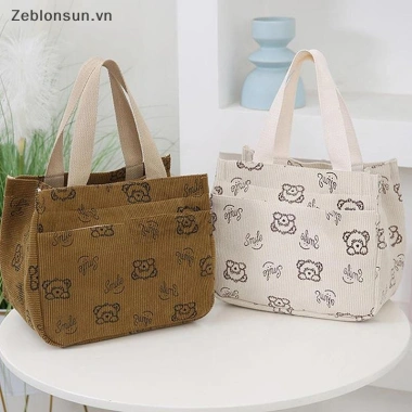 HB Túi xách vải nhung in hình hoạt hình dễ thương cho văn phòng tote bento 89.700₫ 7