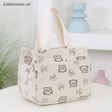 HB Túi xách vải nhung in hình hoạt hình dễ thương cho văn phòng tote bento 89.700₫ 8