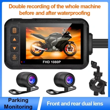 HD Xe Máy DVR 1.080P/720P Dash Cam 3in Màn Hình Trước & Sau, Chống Thấm Nước, Ghi Video Dự Phòng - Giá 996.600 VND 3
