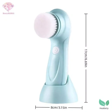 Heabety Máy Rửa Mặt 3 Trong 1 Điện Facial Cleaner Bàn Chải Spa Loại Bỏ Mụn Đầu Đen Đế Spa Sạc Mới