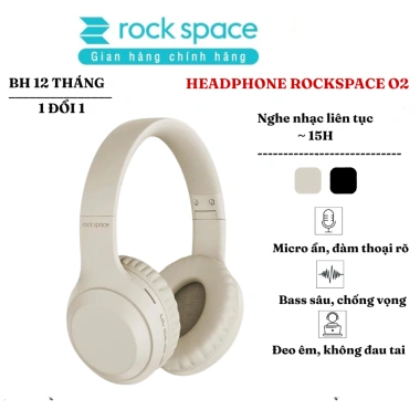 Headphone Bluetooth Rockspace O2 không dây chụp tai, mic, chính hãng, BH 1 năm - 395.000₫