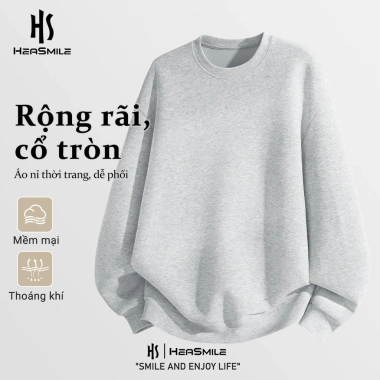 HeaSmile áo nỉ nam cổ tròn basic 2.026 mẫu mới, chất vải dày mềm, giữ ấm tốt, giá ưu đãi 259.000đ 3