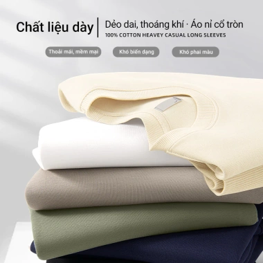 HeaSmile áo nỉ nam cổ tròn basic 2.026 mẫu mới, chất vải dày mềm, giữ ấm tốt, giá ưu đãi 259.000đ 6
