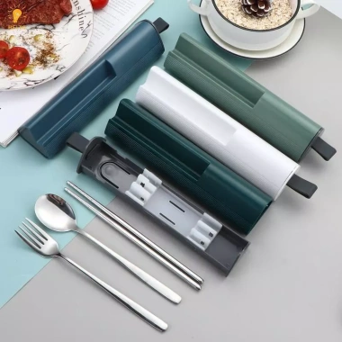 HELLC Bộ dụng cụ du lịch thép không gỉ 304 - Thìa cắm trại, đũa, dao kéo di động, hộp đựng - 108k 3 HELLC Bộ dụng cụ du lịch thép không gỉ 304 - Thìa cắm trại, đũa, dao kéo di động, hộp đựng - 108k 3