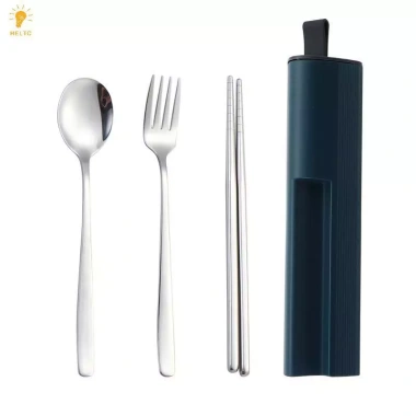 HELLC Bộ dụng cụ du lịch thép không gỉ 304 - Thìa cắm trại, đũa, dao kéo di động, hộp đựng - 108k 4 HELLC Bộ dụng cụ du lịch thép không gỉ 304 - Thìa cắm trại, đũa, dao kéo di động, hộp đựng - 108k 4