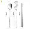 HELLC Bộ dụng cụ du lịch thép không gỉ 304 - Thìa cắm trại, đũa, dao kéo di động, hộp đựng - 108k 5