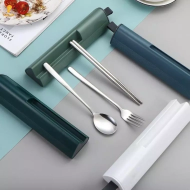 HELLC Bộ dụng cụ du lịch thép không gỉ 304 - Thìa cắm trại, đũa, dao kéo di động, hộp đựng - 108k 6 HELLC Bộ dụng cụ du lịch thép không gỉ 304 - Thìa cắm trại, đũa, dao kéo di động, hộp đựng - 108k 6