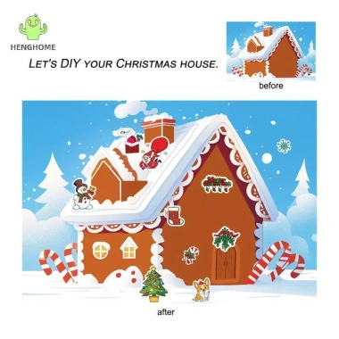 HENGHOME 8 tờ Trẻ em Trang trí Tiệc Giáng sinh – Xếp hình Ông Già Noel, Trò chơi Ghép hình 6