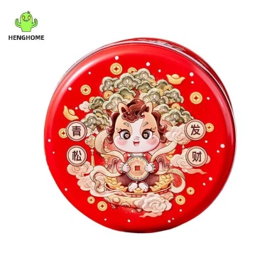 HENGHOME Hộp Quà Tết Nguyên Đán Thiếc Kim Loại Hoạt Hình Năm Ngựa - Gấu Trúc In Kẹo Bánh Quy Trà, 64.350₫ 8
