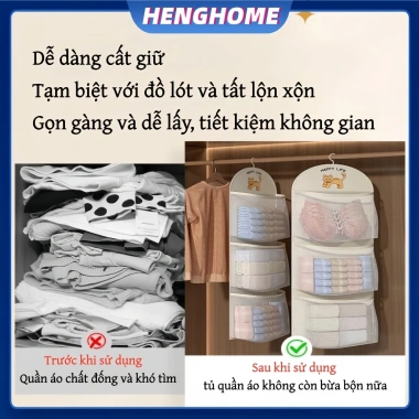 HENGHOME Túi Lưới Bảo Quản 2-3 Lớp Đồ Lót & Quần Áo Thoáng Khí, Có Móc Treo, Giá Ưu Đãi 42.600₫ 2