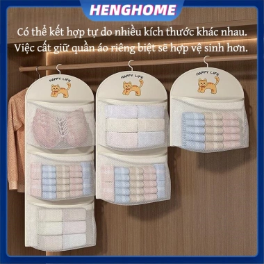 HENGHOME Túi Lưới Bảo Quản 2-3 Lớp Đồ Lót & Quần Áo Thoáng Khí, Có Móc Treo, Giá Ưu Đãi 42.600₫ 5