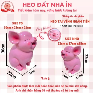 Heo đất 3D HOT, Lợn đất TAI VỂNH NGÂM TIỀN, Ống tiết kiệm - Chỉ 66.666 VND