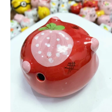 Heo đất Bát Tràng mini Lỗ Tròn - Tiết kiệm vàng, bàn làm, tủ sách, chỉ 35.000₫