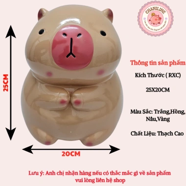 Heo Đất Cappy Bara Lỗ Tròn Cute Ống Heo Tiết Kiệm Tiền Trang Trí Quà Tặng CHINILINE 80k 2 Heo Đất Cappy Bara Lỗ Tròn Cute Ống Heo Tiết Kiệm Tiền Trang Trí Quà Tặng CHINILINE 80k 2