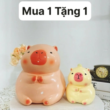 Heo đất Chuột Capybara Đại Cute 2.026 - Mua 1 Tặng 1 Nhỏ, Tiết Kiệm Trang Trí Decor