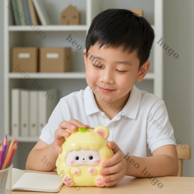 Heo đất cừu đội lá cute - ống tiết kiệm đựng tiền, trang trí nhà cửa, giá chỉ 75.000₫