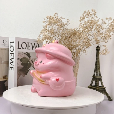 Heo đất đội mũ vịt size TO - Quà tặng decor đáng yêu, giảm giá 69.000₫