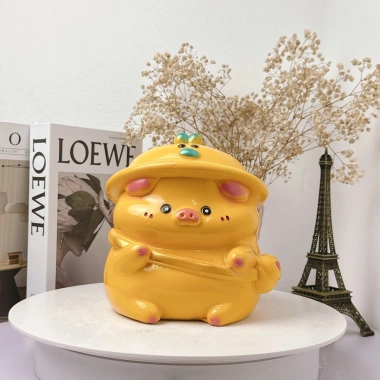 Heo đất đội mũ vịt size TO - Quà tặng decor đáng yêu, giảm giá 69.000₫