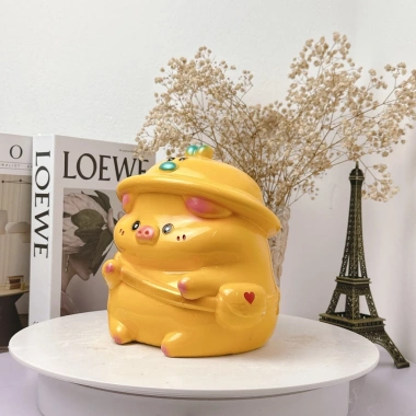 Heo đất đội mũ vịt size TO - Quà tặng decor đáng yêu, giảm giá 69.000₫
