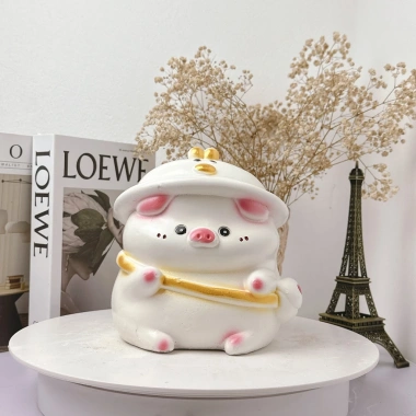 Heo đất đội mũ vịt size TO - Quà tặng decor đáng yêu, giảm giá 69.000₫