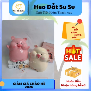 Heo đất Heo Bánh Bao HELLO size TO - Quà tặng & trang trí XsX Su Su giảm 77.420₫