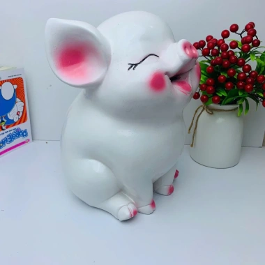Heo đất Hot 3D đại C30xR18xD18 đáng yêu Lợn đất ống tiết kiệm, trang trí quà tặng