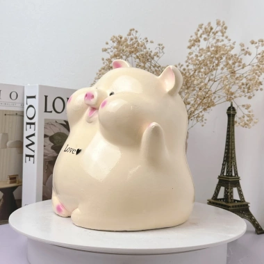 Heo đất mẫu Heo Bánh Bao Hello size TO LD51 - Quà tặng, decor giá chỉ 96.000₫