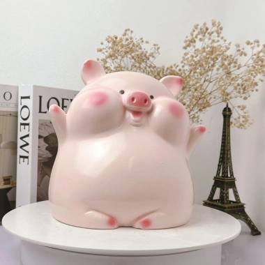 Heo đất mẫu Heo Bánh Bao Hello size TO LD51 - Quà tặng, decor giá chỉ 96.000₫