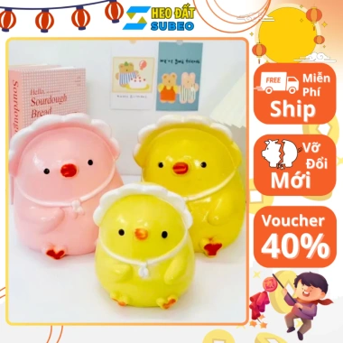 Heo đất ống mini tiết kiệm tiền - Lợn đất trang trí quà tặng chỉ 60.000đ