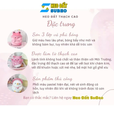 Heo đất ống mini tiết kiệm tiền - Lợn đất trang trí quà tặng chỉ 60.000đ 5