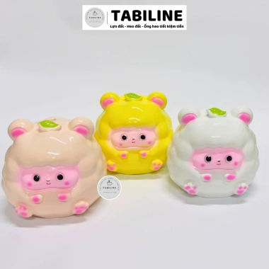 Heo đất ống tiết kiệm tiền LD09 - Cừu lá cute yêu, giảm 20% chỉ 100k TABILINE 3