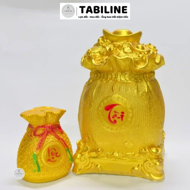 Heo đất ống tiết kiệm tiền size to nhở màu gold cao cấp LD22 TABILINE - Giá 52.000đ (giảm từ 67.600đ) 4