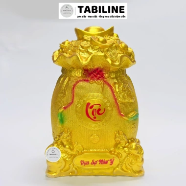 Heo đất ống tiết kiệm tiền size to nhở màu gold cao cấp LD22 TABILINE - Giá 52.000đ (giảm từ 67.600đ) 6