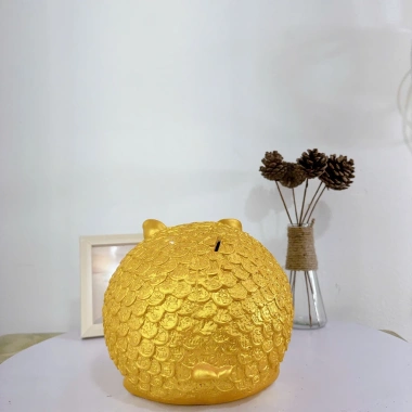 Heo Đất Tiền Tài Ống Lợn Tiết Kiệm sz ĐẠI Màu Vàng Ánh Kim May Mắn Tài Lộc XLD66 4