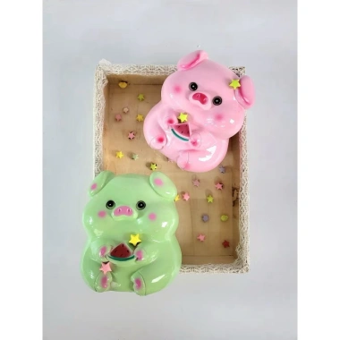 Heo Đất Tiết Kiệm 18cm - Ống Heo Ôm Dưa Hấu Siuu Cute, Thạch Cao Nguyên 8
