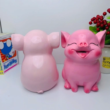 Heo đất tiết kiệm 3D 20cm Lợn đất ống decor quà tặng LĐ54 chỉ 90k