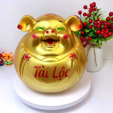 Heo đất tiết kiệm Bụng Bự Tài Lộc phong thủy size to – ống tiết kiệm lợn đất trang trí, giảm giá 22% chỉ 76.000₫