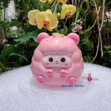 Heo đất tiết kiệm Cừu Lá size to lỗ tròn - Ống tiết kiệm trang trí nội thất